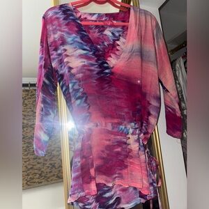 Have Faith swimwear Vibrant Pink Tie-Dye coverup - small